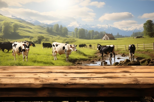 Vacas pastam pacificamente em um sereno espaço de madeira, tranquilidade rural