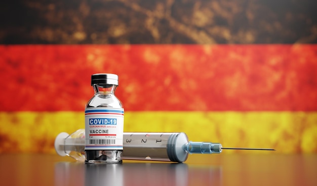 Vacina Coronavirus Covid19 na bandeira da Alemanha