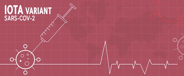 Vacinação com variante SARS-CoV-2 Iota. estilo simples, conceito de vacinação, injeção