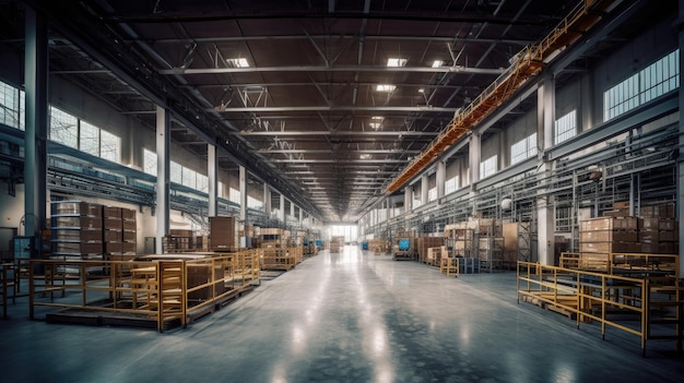 Vacío de fábrica moderna para la fabricación planta de producción o gran almacén generativo Ai