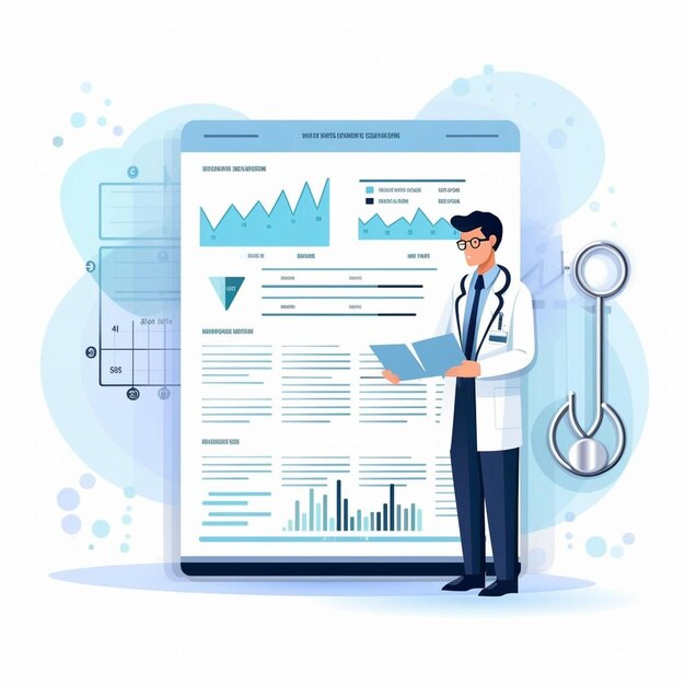 Foto vacunación contra covid atención médica infografía médico salud estetoscopio y análisis vacunación