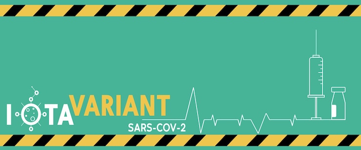 Foto vacunación variante sars-cov-2 iota. estilo plano, concepto de vacunación, inyección.