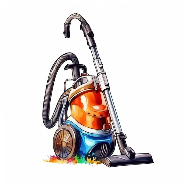 Vacuum cleaner aquarela estilo de arte fundo branco