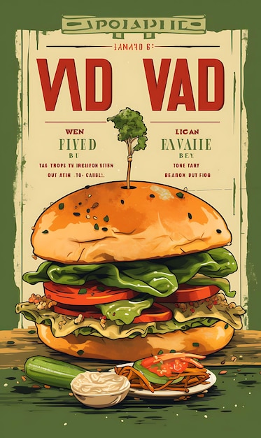 Vada Pav Snack Poster mit grünen Chilis und Knoblauch Coole und indische Feierlichkeiten Lifestyle-Küche