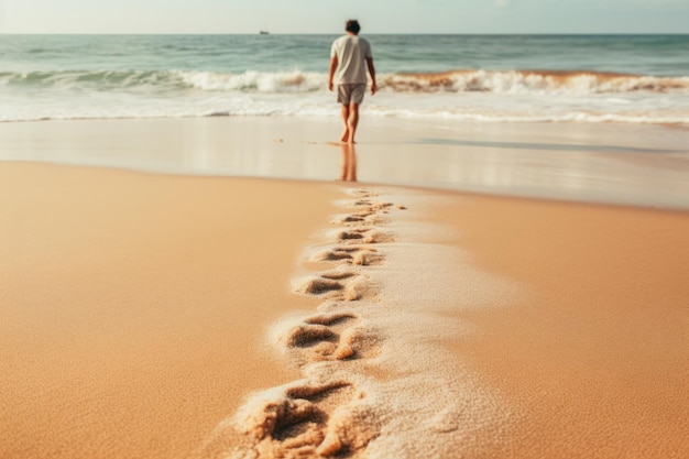 Vagabundo descalzo Un paseo encantador por la playa de arena AR 32