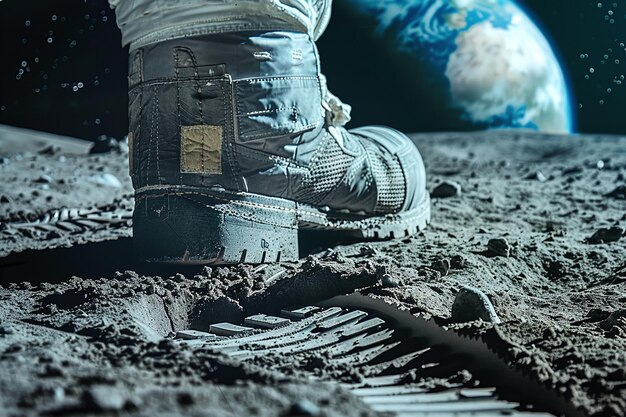 Foto vagabundo lunar con botas de plata inteligencia artificial generativa