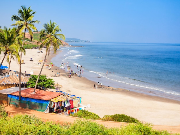 Vagator- oder Ozran-Strandluftpanoramablick in Nord-Goa, Indien?