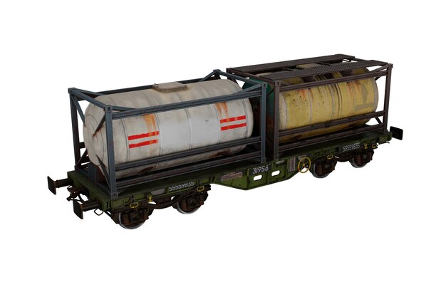vagón de aceite de cisterna de renderizado 3d