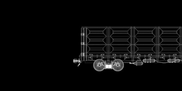 Foto vagon de mercadorias, estrutura do vagão ferroviário, modelo de arame