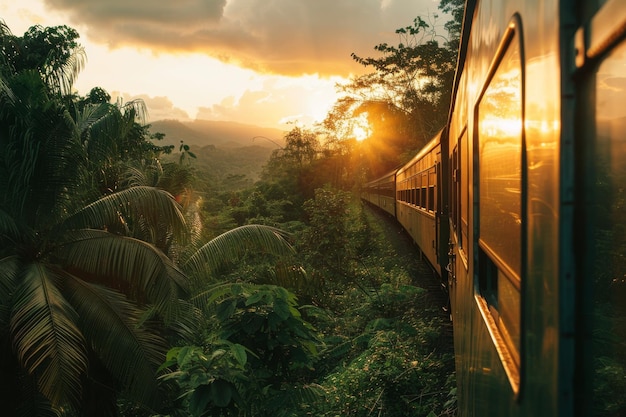 vagón de tren naturaleza paisaje de Tailandia