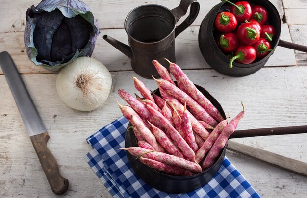 Vainas de frijol rojo