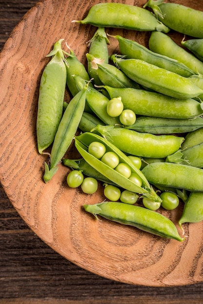 Vainas de guisantes verdes