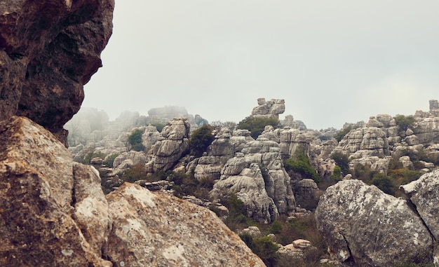 Vale da pedra calcária Torcal de Antequera