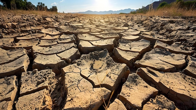 Foto vale do deserto seco terra rachada simbolizando a crise da água e a mudança climática conceito sessão fotográfica do deserto conscientização ambiental conservação da água impacto da mudança climática