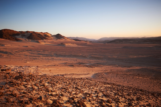 Vale no deserto do sinai, com montanhas