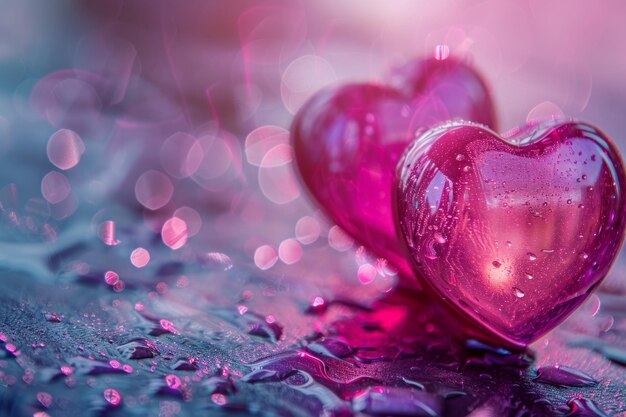 Valentín Corazones en el fondo abstracto IA generativa