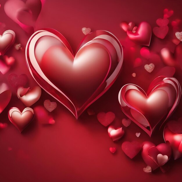 Valentin-Herzen abstrakt roter Hintergrund Valentin-Tag Tapete Herz