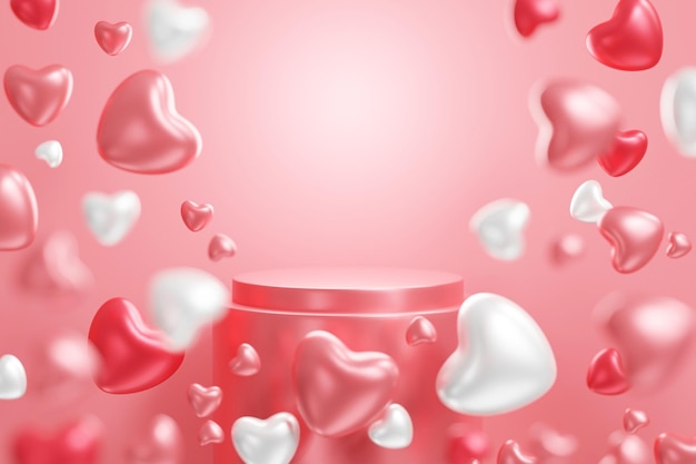 Valentine Herzform Hintergrund 3D-Rendering