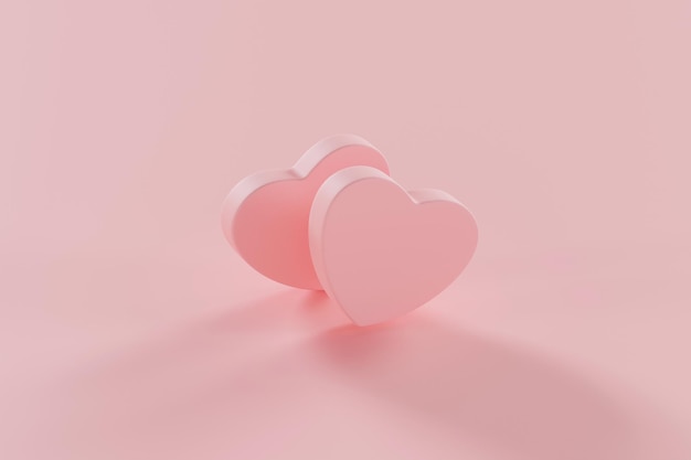 Valentine rosa Herzform Hintergrund 3D-Rendering