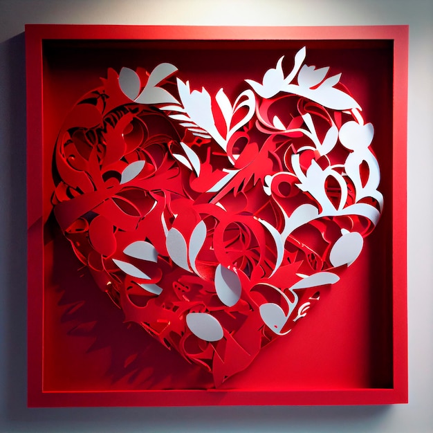 Valentine39s Day Heart Illustration, erstellt mit generativer KI-Technologie
