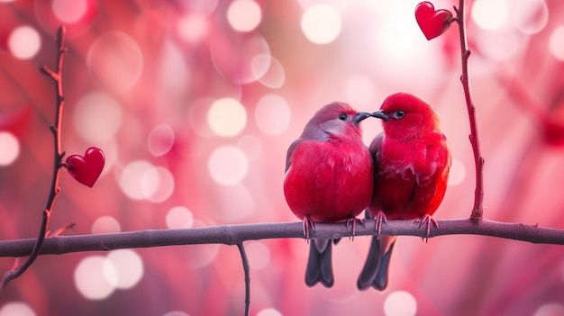 Foto valentines day birds