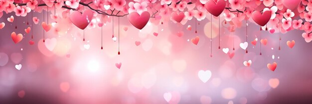 Valentines Love Pink Hearts Fondo para el cartel de saludos románticos