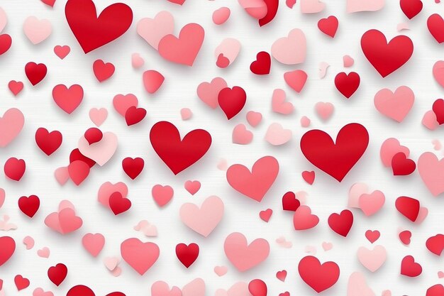Valentines padrão em forma de coração sem costura fundo branco
