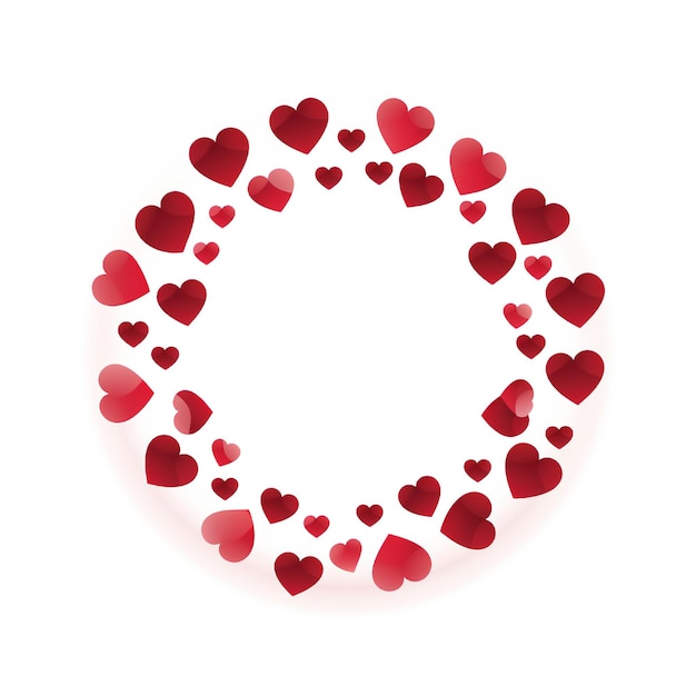 Foto valentines vacíos corazones elemento de diseño circular estilo plano sobre fondo blanco