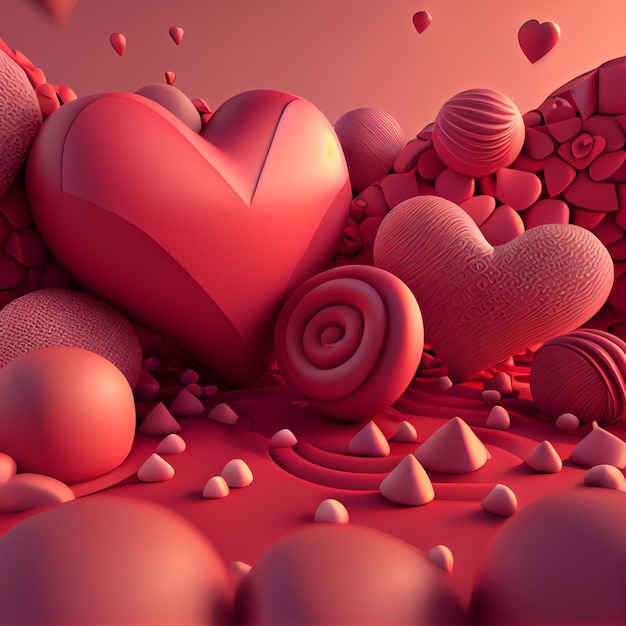 Valentinsgrußhintergrund mit Herzen glückliche Valentinstaggrußkarte rosa rote Farbliebe