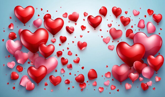 Valentinstag 3D-Herzen Schöne Liebesbanner romantische Grußkarte