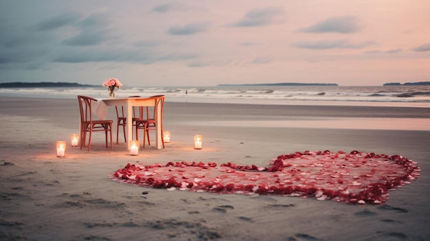 Foto valentinstag am strand