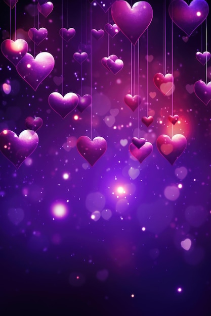 Valentinstag-Banner mit lila Hintergrundwandpapier