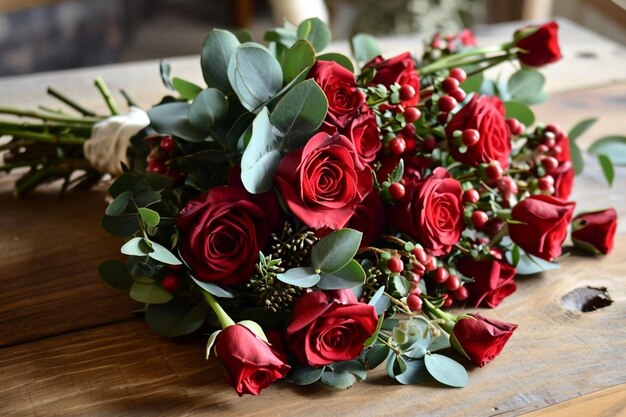 Foto valentinstag delight rote rosen bouquet ar 32 c 25