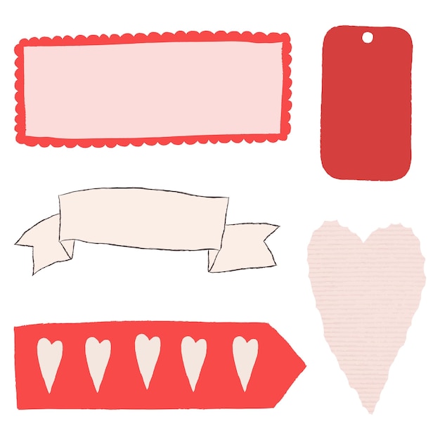 Valentinstag-Droodle-Abzeichen png für romantische Kartendekoration