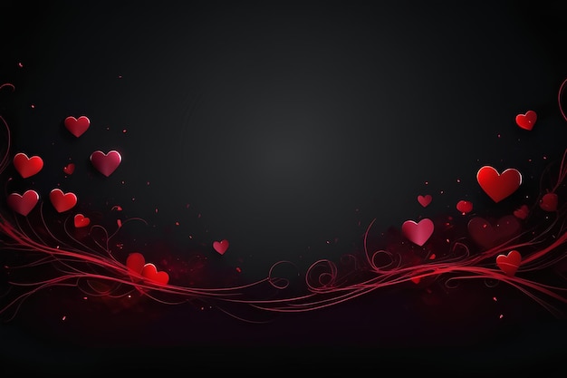 Valentinstag Dunkel-Thema-Hintergrund mit Copy-Raum Romantischer Hintergrund