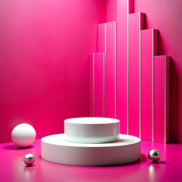 Valentinstag fotorealistische Aufnahme eines minimalistischen Hintergrunds mit leerem Produktprodium