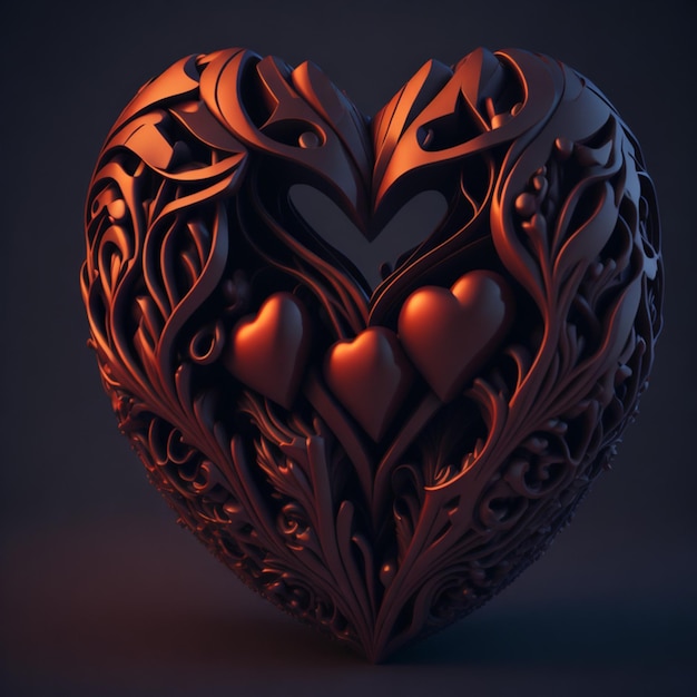Valentinstag-Herz 3D-Illustrationsdesign