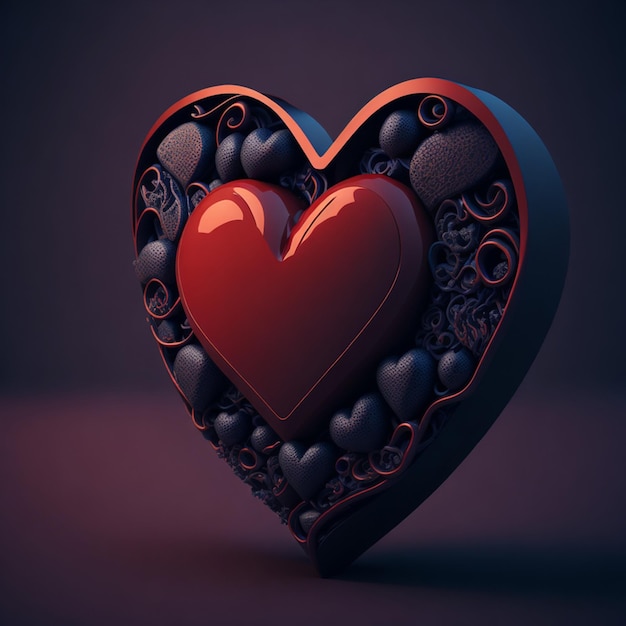 Valentinstag-Herz 3D-Illustrationsdesign