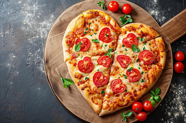 Foto valentinstag herzförmige pizza romantische mahlzeit