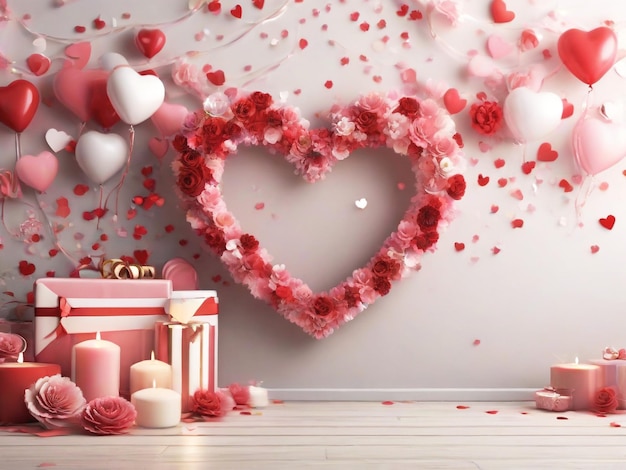 Valentinstag Hintergrund Banner Design beste Qualität hyper-realistische Bild mit Herz Liebe Geschenk