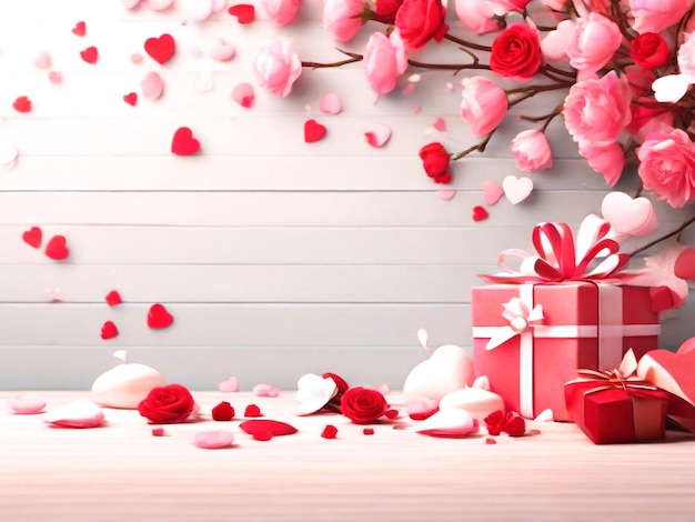 Valentinstag Hintergrund Banner Design beste Qualität hyper-realistische Bild mit Herz Liebe Geschenk