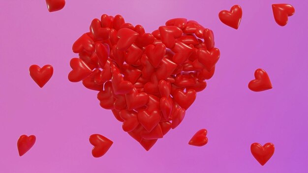 Valentinstag Hintergrund große Liebe mit vielen kleinen Liebe