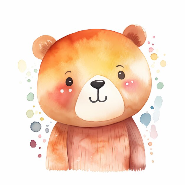 Valentinstag-Hintergrund mit Aquarell-Teddybären Generative KI