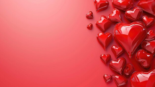 Valentinstag-Hintergrund mit rosa Herzen und Kopierraum, erstellt mit generativer KI