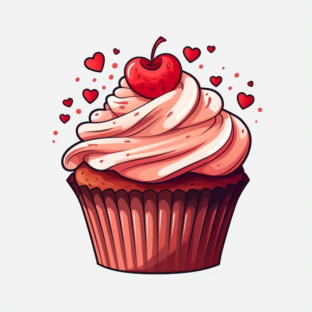 Valentinstag-Konzept-Cupcake