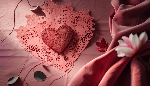 Valentinstag-Konzept Eine Kombination aus rosa und roten Farben