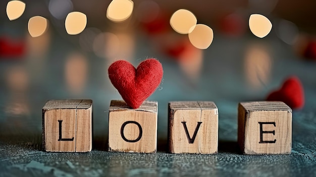 Valentinstag Liebe Holzblock Hintergrund