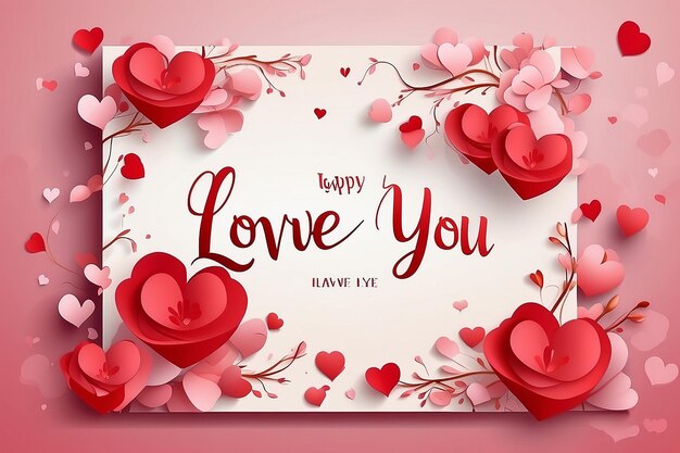 Valentinstag liebe ich Sie Nachricht Karte Design