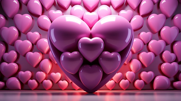 Valentinstag mit rosa Herzen