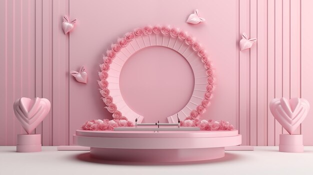 Foto valentinstag mit rosafarbenem design